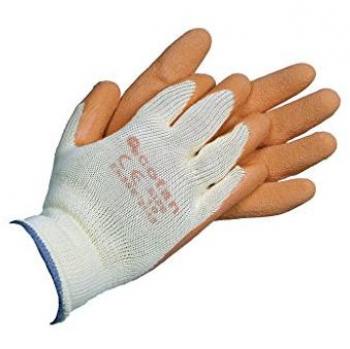 Guantes de látex rugoso naranja T-9 - Pack de 12 unidades