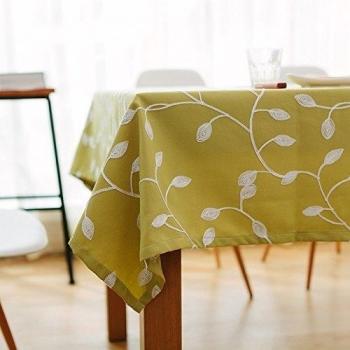 X&L Bordado de hojas de ropa de algodón paño amarillo mantel café cubierta de tela multiusos para el hogar restaurante hotel partido , 130*200cm