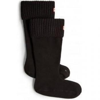 Hunter Women's Half Cardigan Tall Boot Socks - Black, Size Large, Recycled Polyester