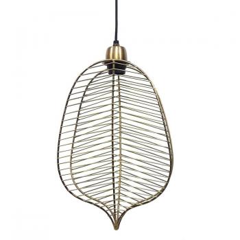 Lámpara de Techo 25x13x38 cm Metal Dorado con Pantalla de Varillas