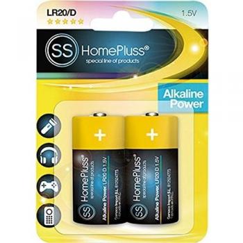Pila alkalina homepluss lr20 d bl2 de 6 unidades