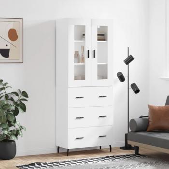 Armario alto blanco pulido de madera multicapa 69,5x34x180 cm