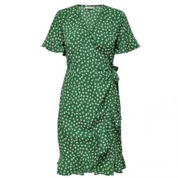 Only Onlolivia Woven Short Sleeve Wrap Dress for Women in Verdant Green