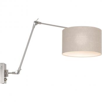 Aplique de Pared Prestige Chic en Acero Cepillado y Lino Gris E27