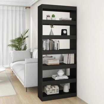Librería/Partición Negro 80x30x198 cm en Aglomerado