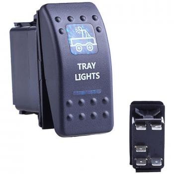 12V 24V Interruptor Palanca Led Azul Impermeable 5 Pins Luz Bandeja para Barco Coche Universal