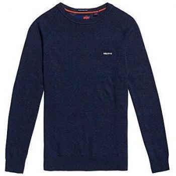 Superdry de los Hombres Tejido de algodón de Etiqueta Naranja, Azul, XXL