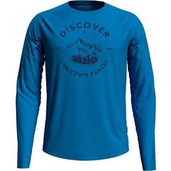 Odlo Sudadera para Hombre con Cuello Redondo Concord, Hombre, Sudadera de Hombre, 550502, Azul Astra - Impresión Discover SS20, Large
