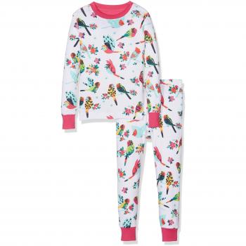 Hatley 100% Organic Cotton Long Sleeve Printed Pyjama Set Conjuntos de Pijama, White