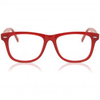 Square Full Rim Plastic Kids' Prescription Glasses Online Red Size 45 - Free Lenses - Blue Light Block Available - SmartBuy Kids