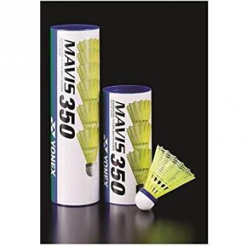 Yonex Mavis 350 Badminton Shuttlecocks - Pack of 6, Medium Size, Blue and Yellow