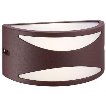 Aplique de exterior IP54 en color marrón óxido con cristal resistente al agua