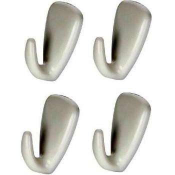 Tescoma Jgo 4 Perchas Adhesivas Pequeñas Presto, Plastica, Blanco