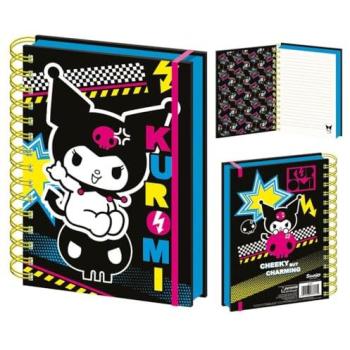 Libreta A5 Kuromi - Cuaderno de espiral con diseño atrevido, tapa dura y papel rayado