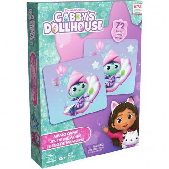 Juego Memo Gabby's Dollhouse - Spin Master, 72 Piezas, Juego Educativo