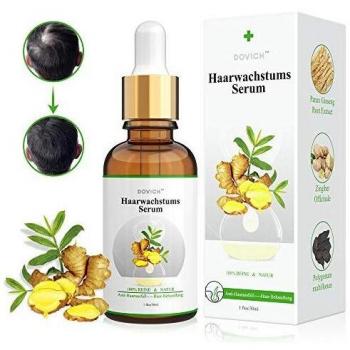 Serum de Crecimiento del Cabello con Esencia de Jengibre para Anticaida de Cabello y Crece Pelo, Nutrir los Folículo Piloso de hombres y mujeres para el Crece Rápido y Completo del Cabello