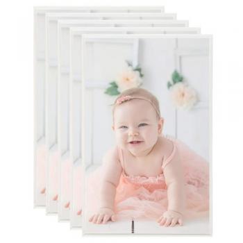 Marcos de Foto Collage de Pared/Mesa MDF 13x18cm Decoración Color Plateado, Blanco (5 uds)