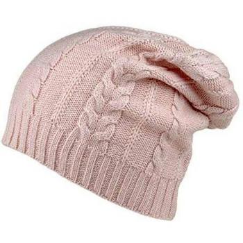 Timberland Gorro Beanie Mujer de Punto Cable Rosa - Talla única