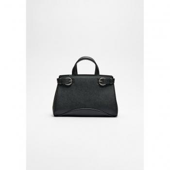 Stradivarius Black Buckle Tote Bag OS