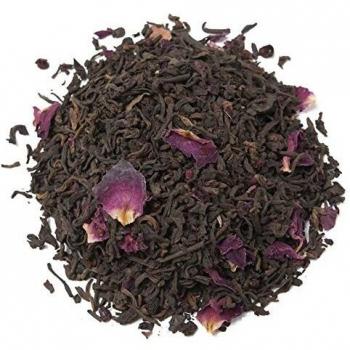 Aromas de Té - Té Rojo Pu Erh Cherry con Cereza Japonesa Sabor Caramelos de Kojak con Pétalos de Rosas y Hojuelas de Cereza a Granel, 50 GR