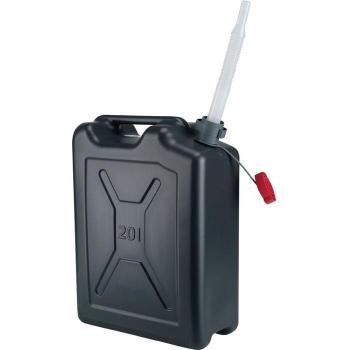 Bidón de combustible Pressol 20L con salida flexible, plástico HDPE negro