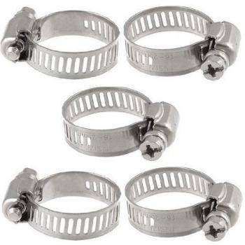 De Gas de agua de tornillo sin fin para abrazaderas de tubo flexible para tuberías de 16-25mm aro ajustable 5 piezas