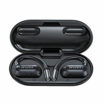 Auriculares Bluetooth 5.4 Awei T93 OWS con Estación de Carga, Negro, Inalámbricos, HiFi Estéreo, Conducción de Aire