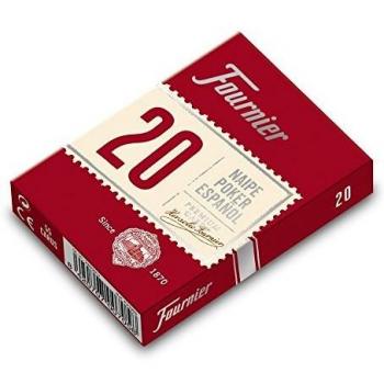 Fournier - Baraja poker español Nº 20, 55 cartas, surtido de colores azul o rojo