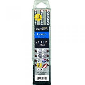 Juego de Brocas SDS-plus FORCE X 3 Piezas (Diámetros 6, 8 y 10 mm, Longitud 160 mm)