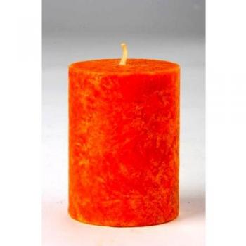 KERZENFARM Small Pillar Candle, Orange, Black, One Size
