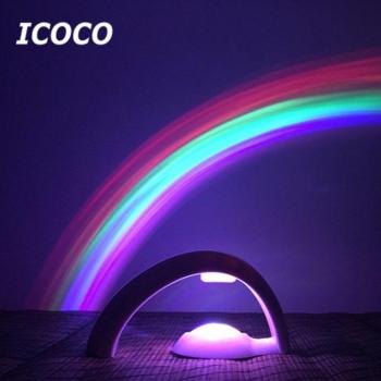Proyector 3D Romántico de Arco Iris LED de 2ª Generación, Lámpara Nocturna Ambiental para Dormitorio de Bebé y Decoración del Hogar