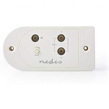 NEDIS Amplificador CATV Amplificador de CATV - IEC - Ganancia Máx. de 25 dB - 40-862 MHz - 1 Entrada - 2 Salidas - Blanco Blanco 1.00 m