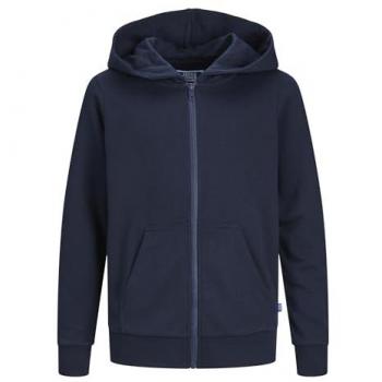 Sudadera Deportiva con Capucha Jack & Jones Junior Gris y Azul Marino, Con Cremallera, Talla 8 Años