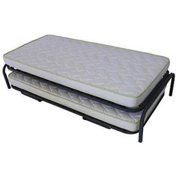 Cama nido infantil con 2 colchones de metal gris 90x190 cm
