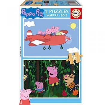 Educa - Peppa Pig 2 Puzzles de 16 Piezas, Multicolor