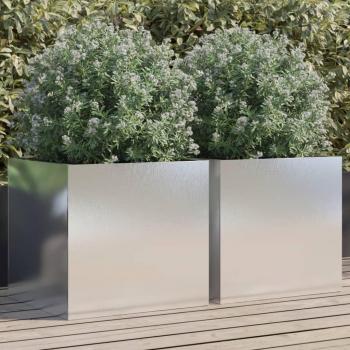 vidaXL Stainless Steel Planters - 2 pcs Silver, 49x47x46 cm