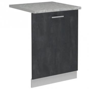 Panel frontal R-Line para lavavajillas, 60 cm, Hormigón negro y Mármol blanco