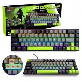 Teclado Mecánico 60% Media-Tech RED CORE MX60 con Retroiluminación RGB, Anti-Ghosting de 25 Teclas y Conexión USB-C para Juegos