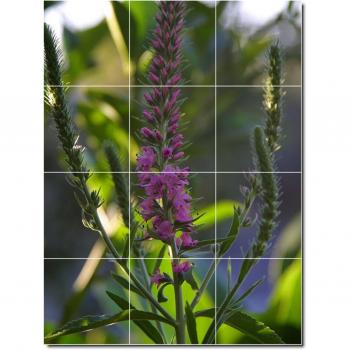 Diseño de flores cocina Tile Mural 19. 18 x 24 cm con