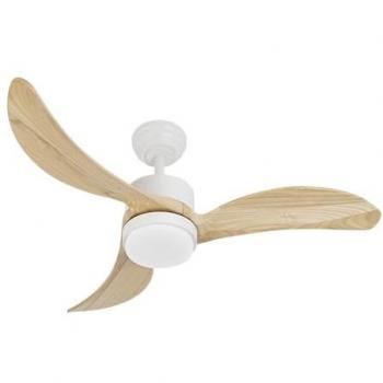 Ventilador DC Bembezar 24W Blanco 3 Aspas Haya con Mando a Distancia, Regulador de Intensidad, Temporizador y Memoria - FABRILAMP