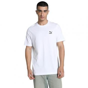 Camiseta Puma Classics Small Logo blanca, manga corta, tamaño S
