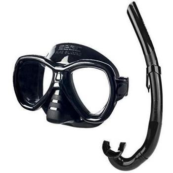 SEAC Set Elba Juego de esnórquel con máscara subacuática y Snorkel, Silicona Negra, Adultos Unisex, estándar