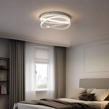 Plafón LED Aldric, blanco, aluminio, Ø 45 cm