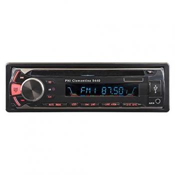 Radio DVD para Coche PNI Clementine 9440, 1 Estéreo DIN para el automóvil, Receptor de Audio Bluetooth Unidad Principal, Reproductor de CD con Radio FM, Controlador Remoto y Cable iOS incluidos