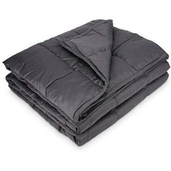 Navaris Manta con Peso de algodón - Edredón antiestrés de 4.8 KG con Funda de Almacenamiento - Colcha ponderada Relajante de 1.35 x 2 M - En Gris