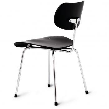 Wilde + Spieth Eiermann SE 68 SU - Silla negro/barnizado/madera/apilable/armazón cromo