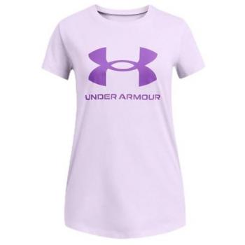 Camiseta Deportiva Casual para Niños Under Armour - Sportstyle Logo Manga Corta Lila