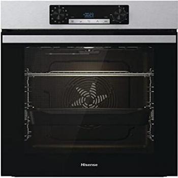 Hisense BI62216AX Horno Multifunción, Gran Capacidad 77L,Cocción Simultanea 5 Niveles, ventilador XXL, Pizza mode 300º, Puertas removibles Inox