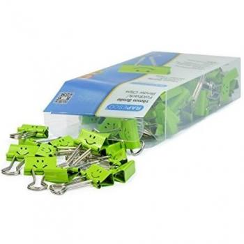 Rapesco 1423 Pinzas / Clips Sonrisas, 19 mm, Verde, Paquete de 80