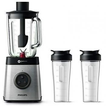 Licuadora de alta velocidad Philips Avance Collection con tecnología ProBlend 6 3D, motor de 1400 W, jarra de 2L, velocidad ajustable y 2 vasos Tritan sin BPA